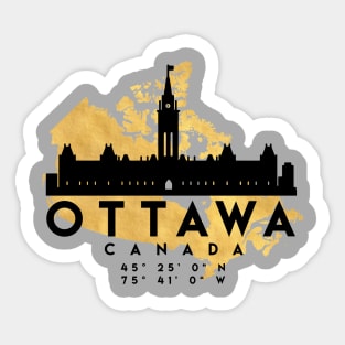 Ottawa Canada Skyline Map Art Sticker